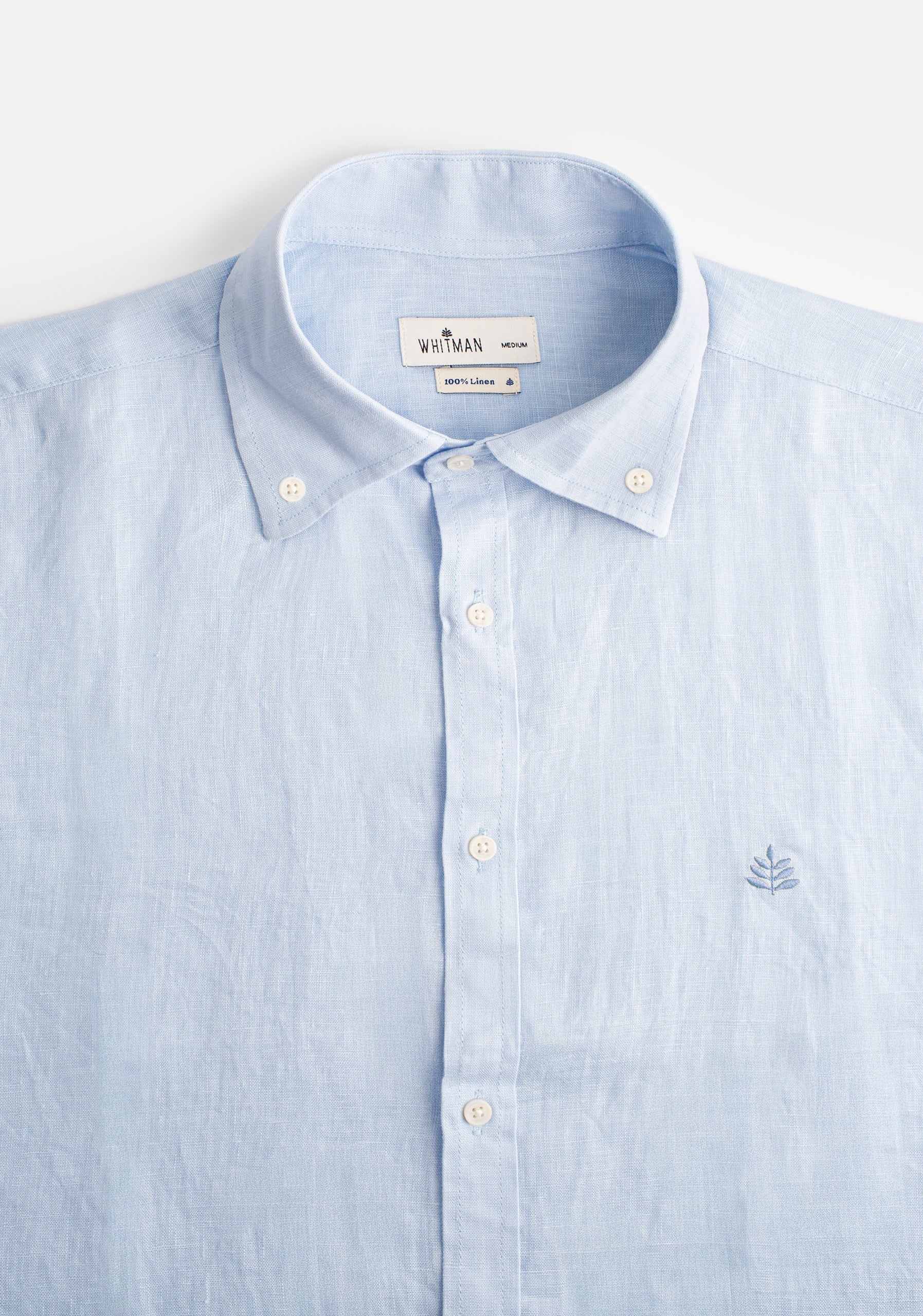 Camisa H CBD Lino L-Azl Azul Claro